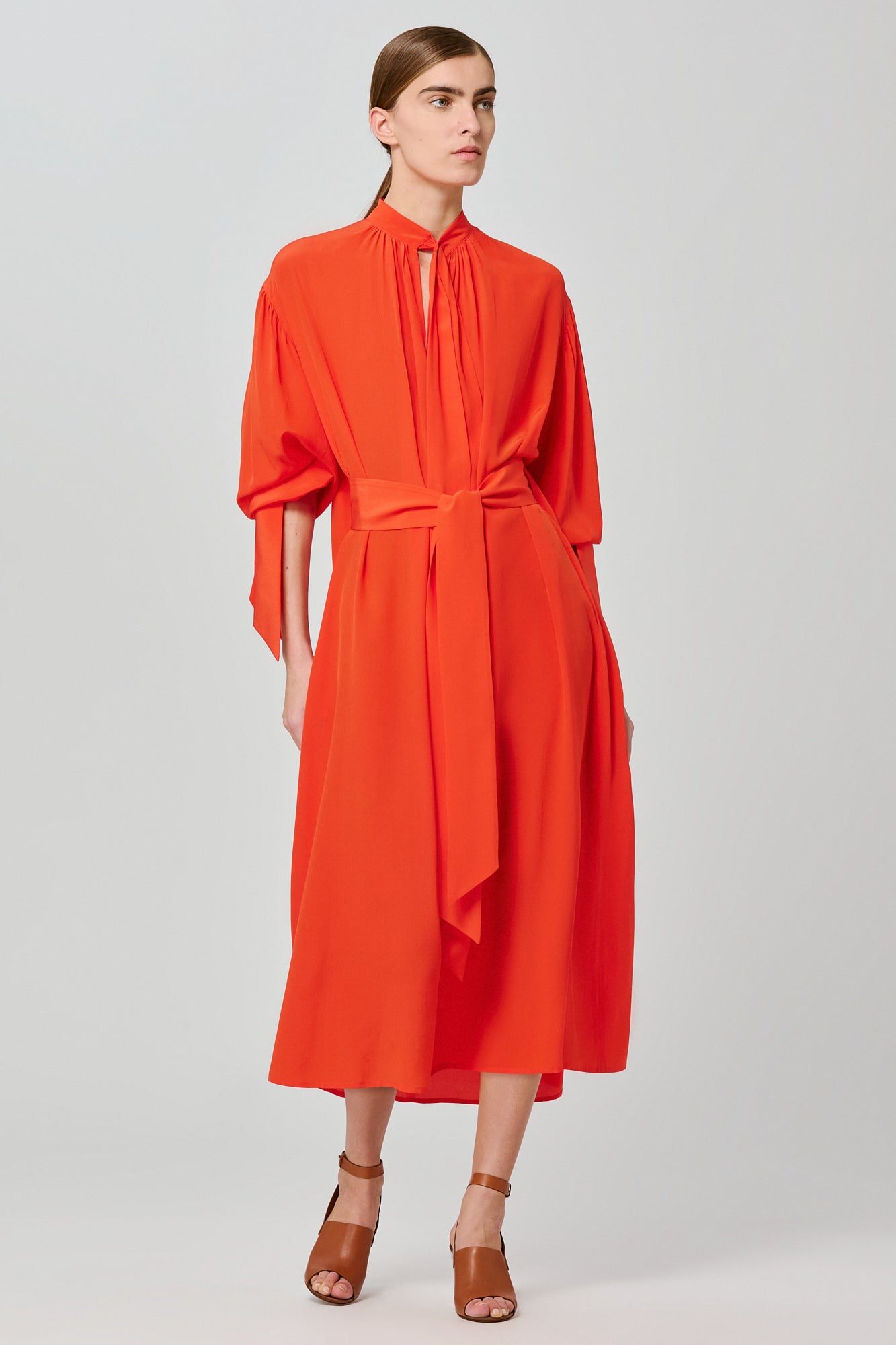 Susanna crepe de chine long dress