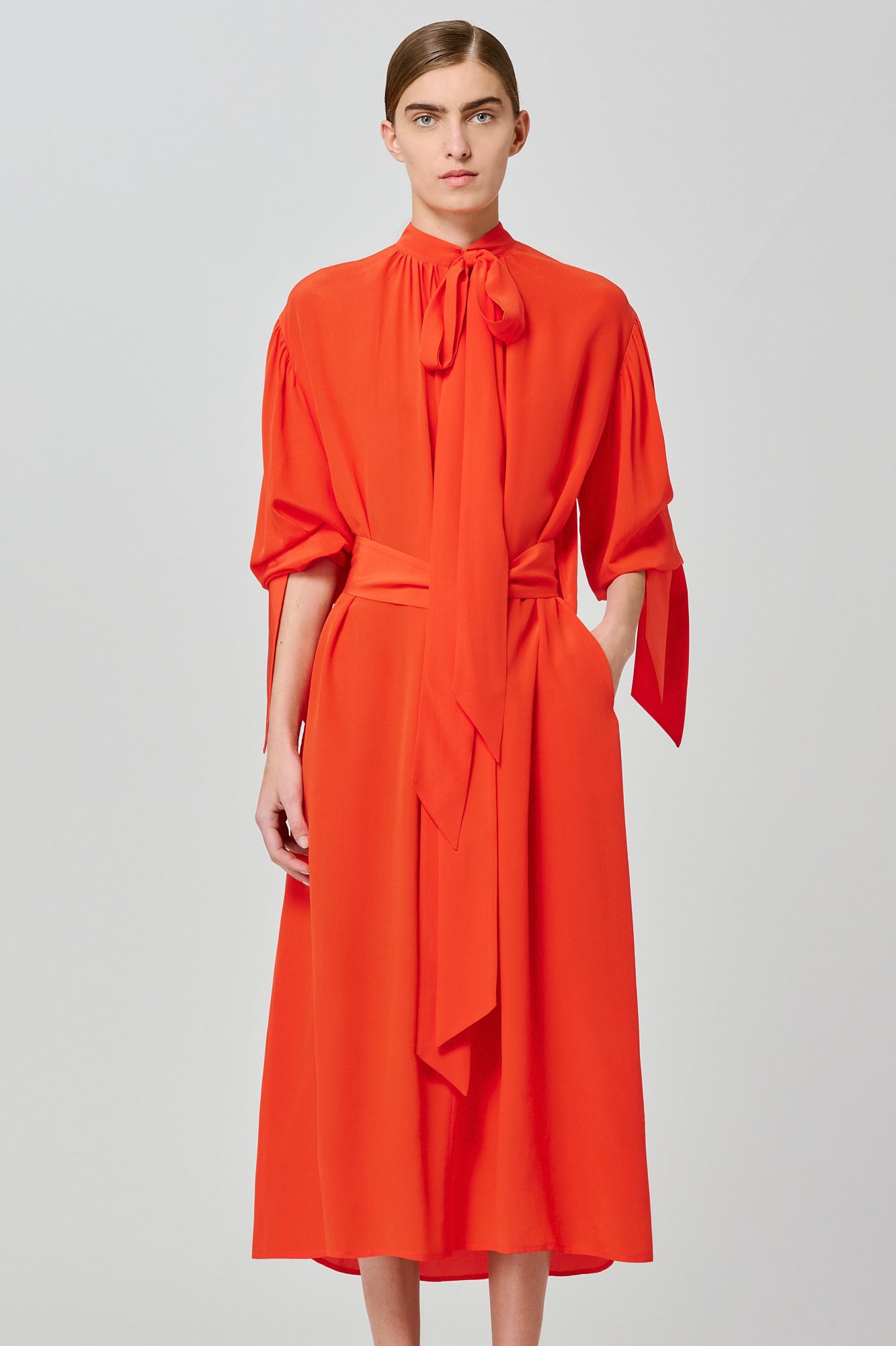 Susanna crepe de chine long dress