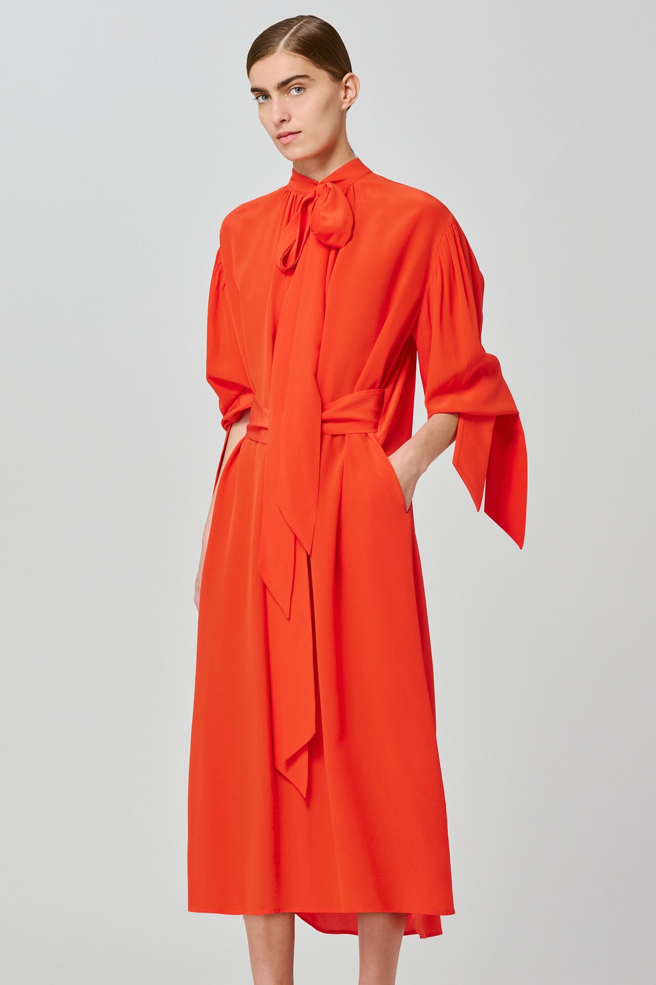 Susanna crepe de chine long dress