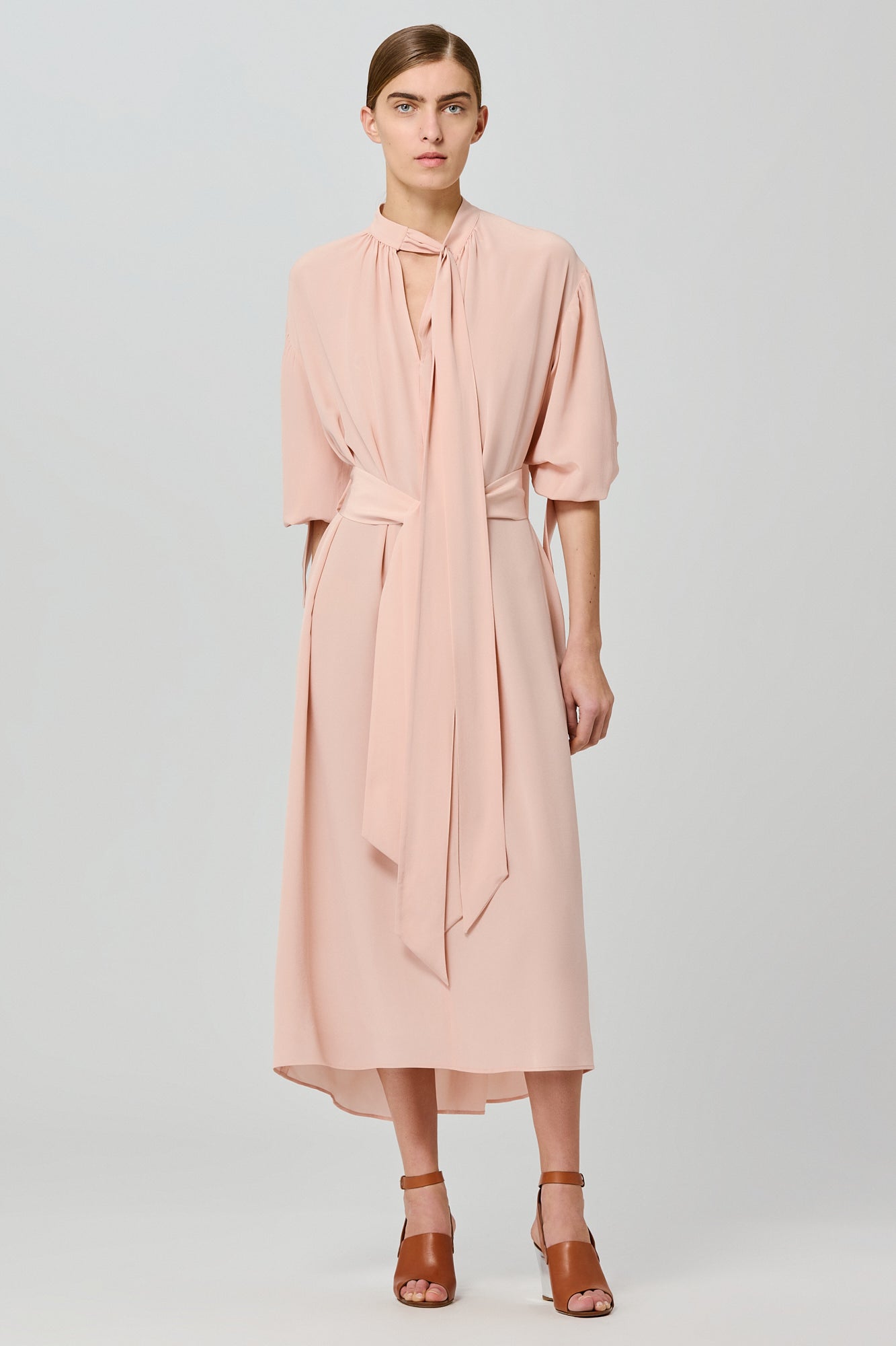 Vestito lungo Susanna in crepe de chine