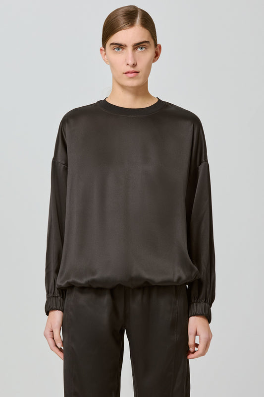 Valentina double satin round neck sweatshirt