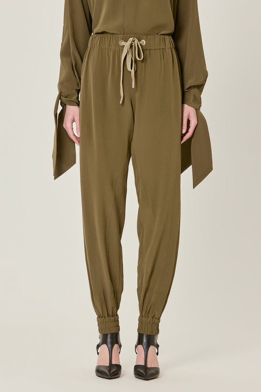 Valentina crepe de chine joggers