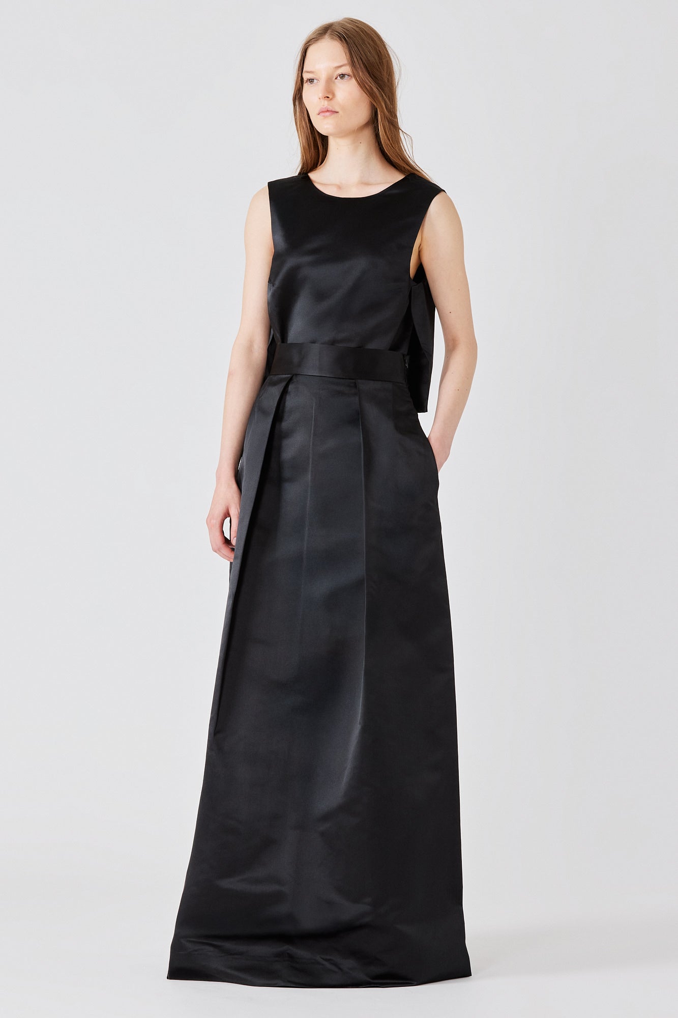 Bogart long skirt in silk duchesse