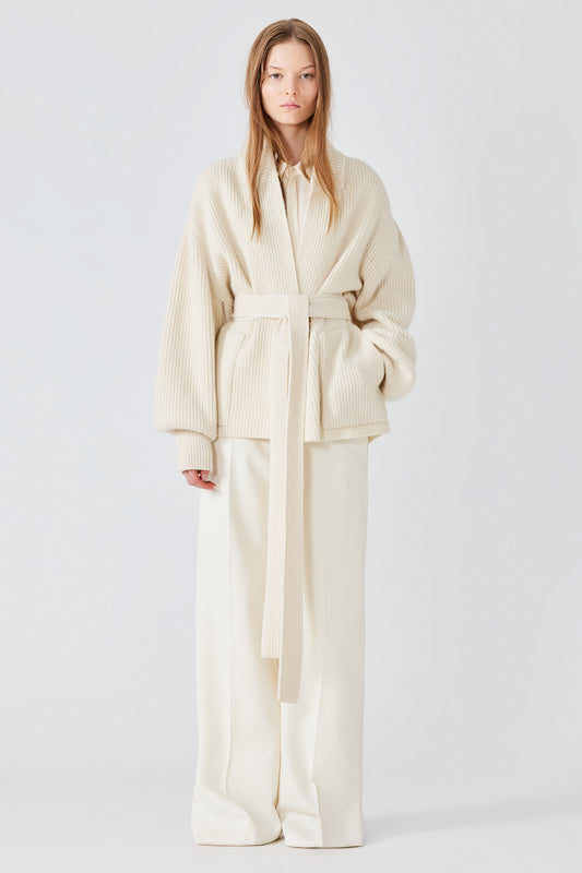 Cardigan giacca in cashmere a costine Gemma inglese