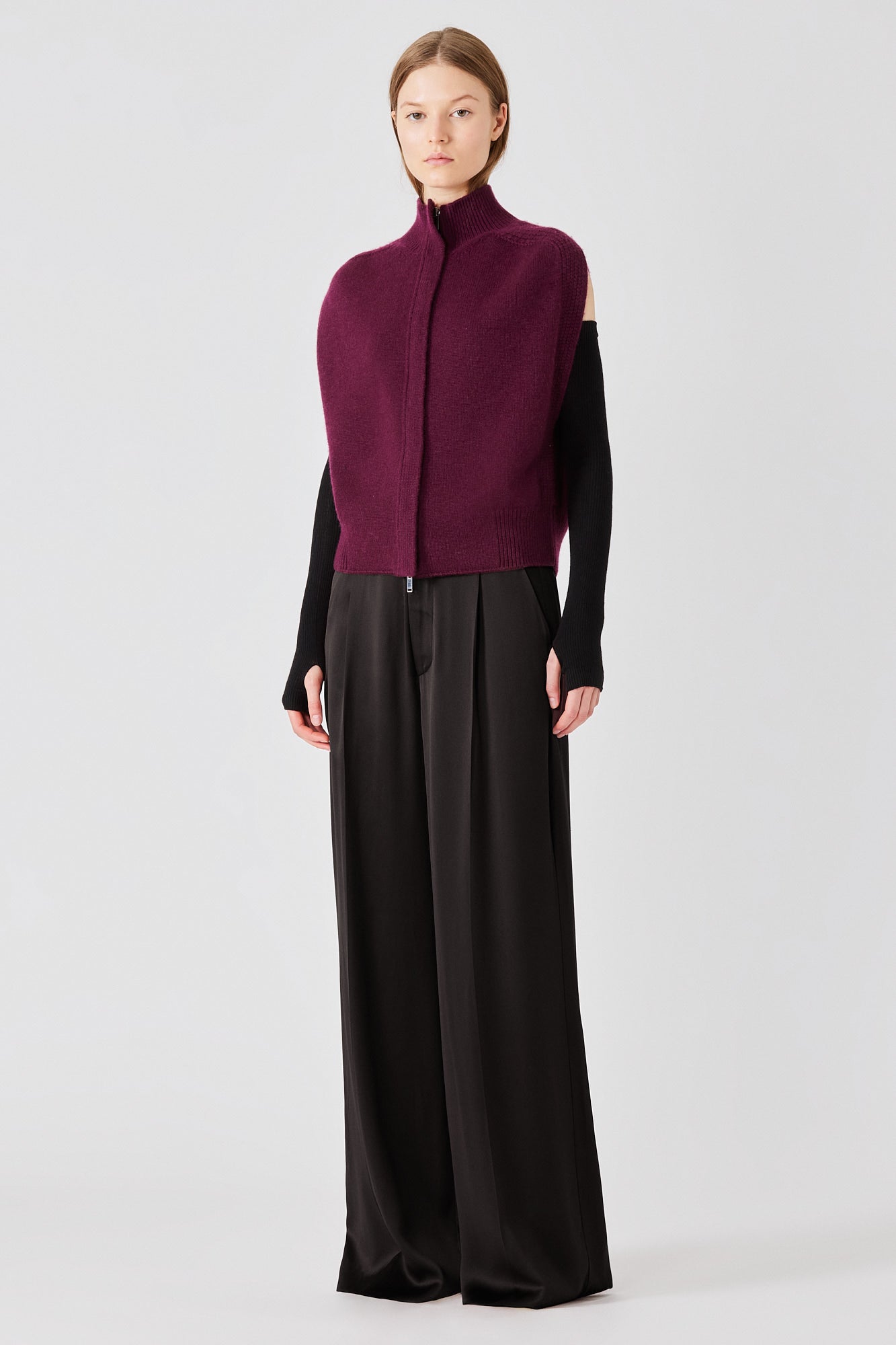 Matilda zipped sleeveless cashmere cardi