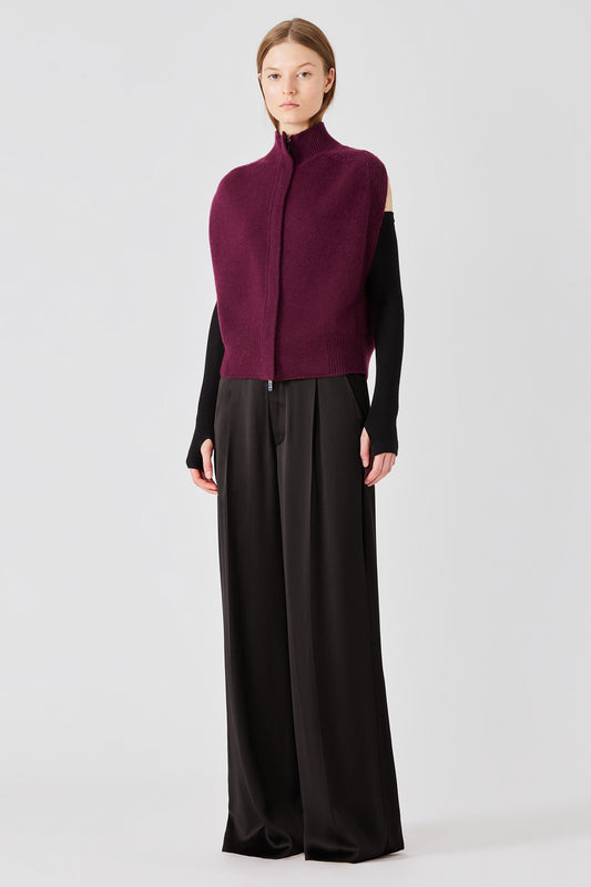 Cardigan senza maniche in cashmere con zip Matilda