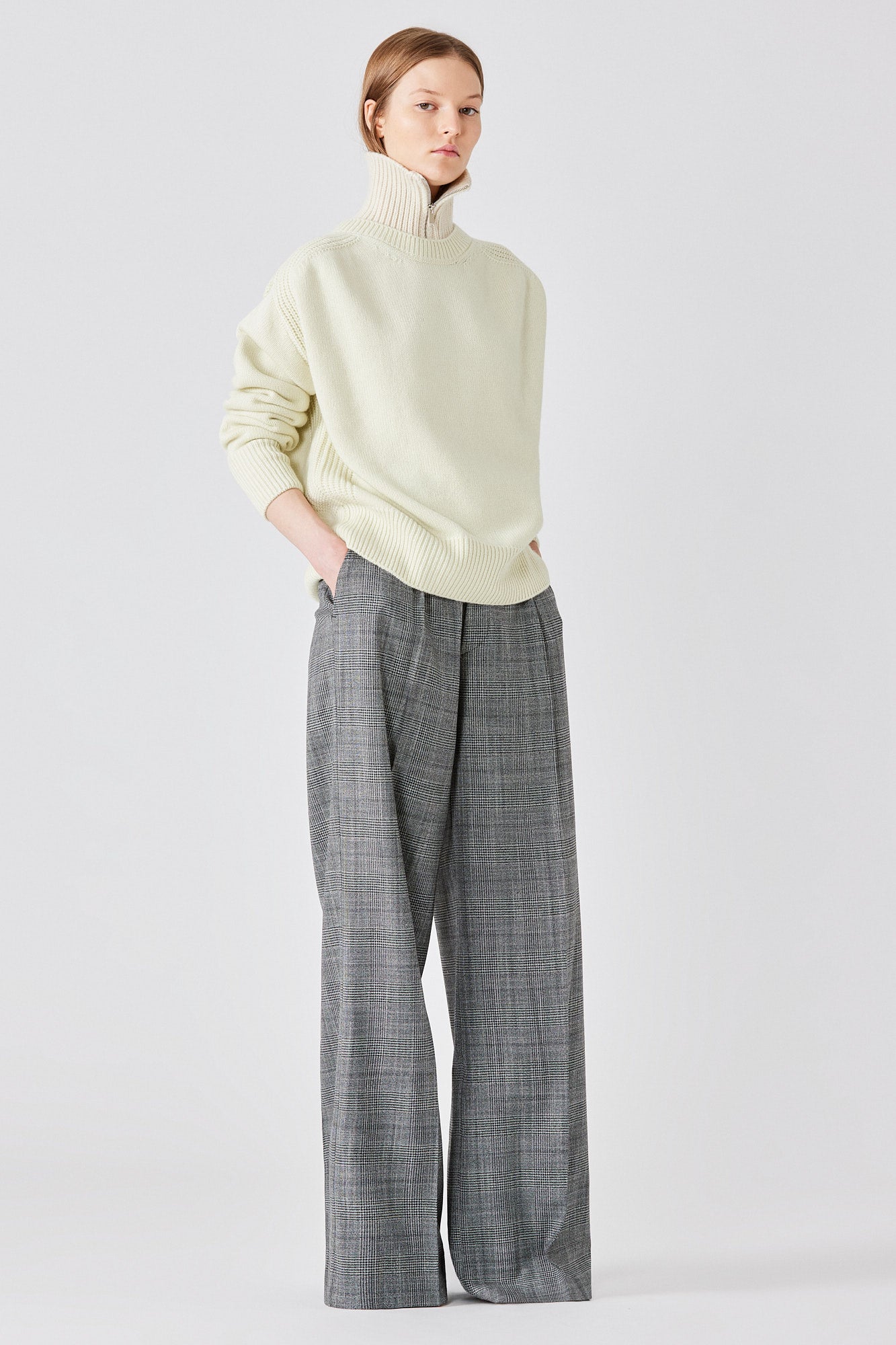Knit cashmere collar