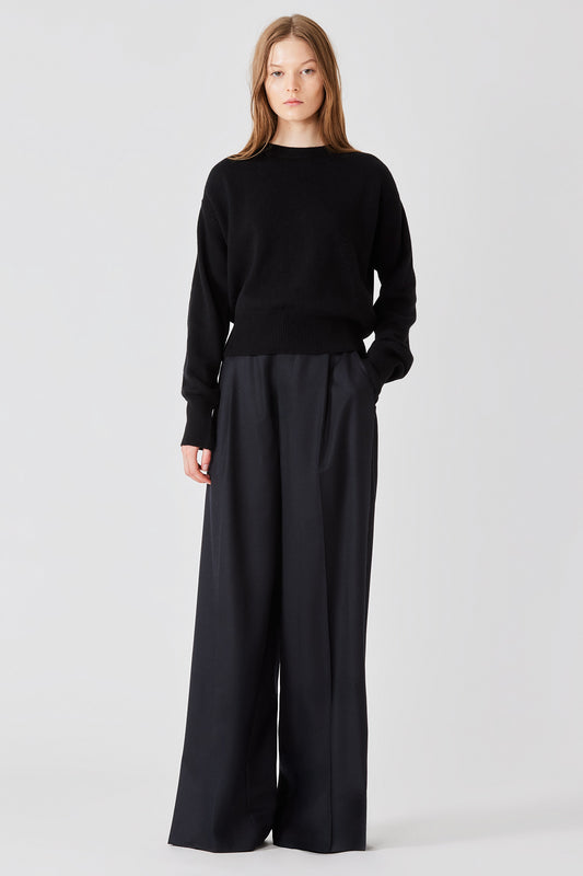 Maglione leggero in cashmere Lea con scollo rotondo