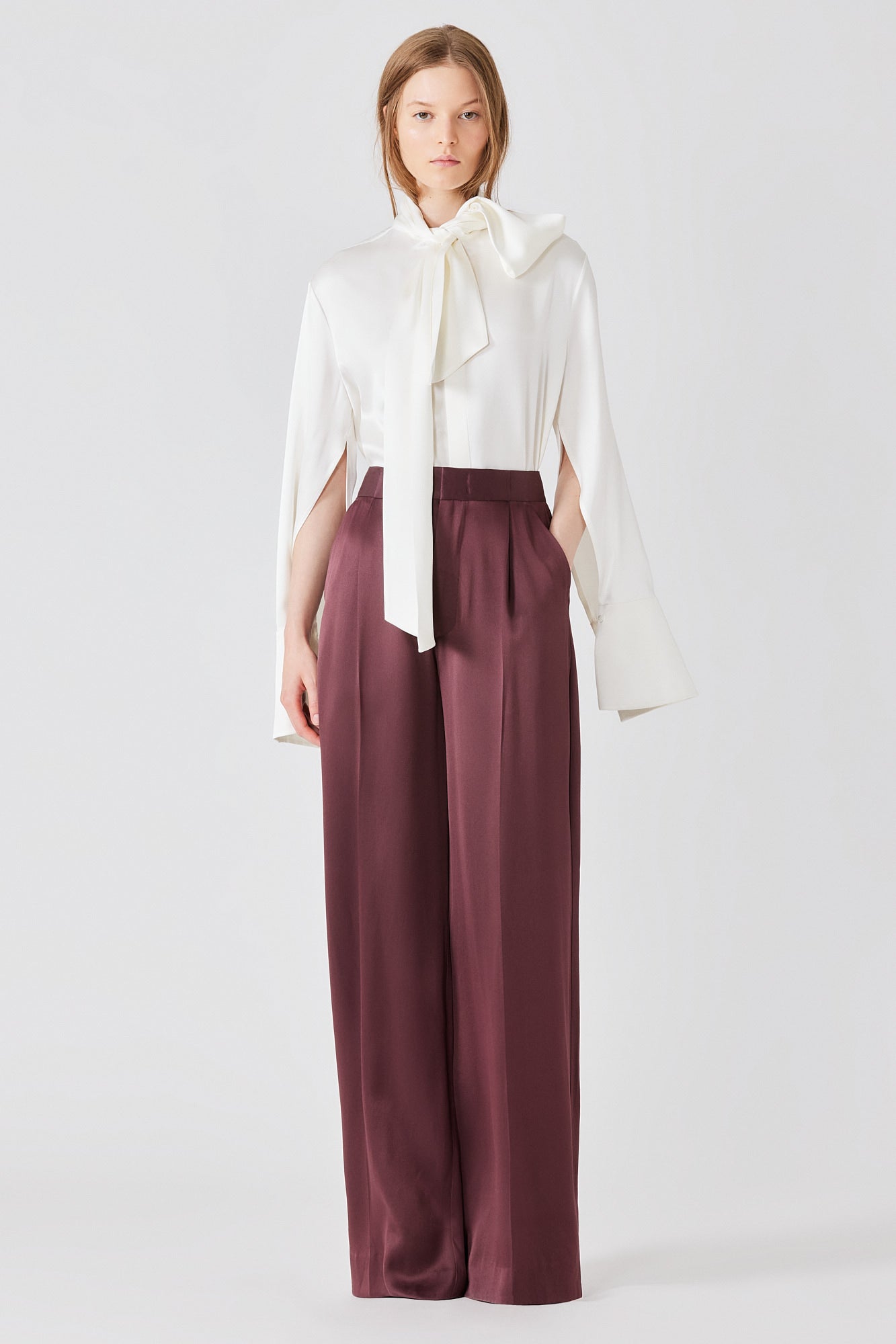 Bogart double satin trousers
