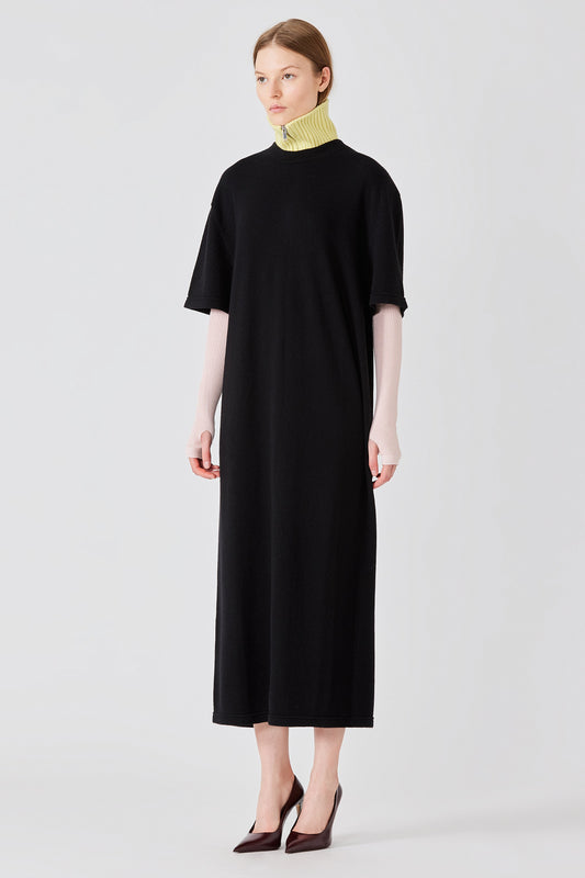 Vestito lungo in cashmere a maglietta