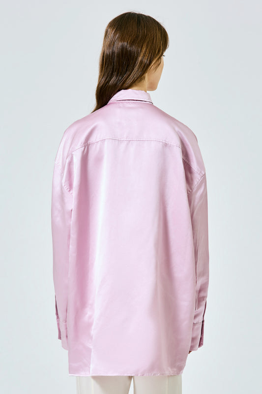 VALENTINA silk duchesse oversized shirt