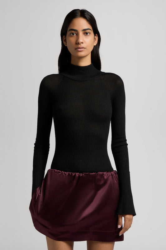 Gilda short skirt in silk duchesse