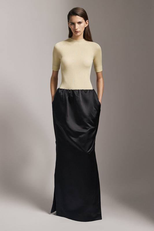 Gilda long skirt in silk duchesse