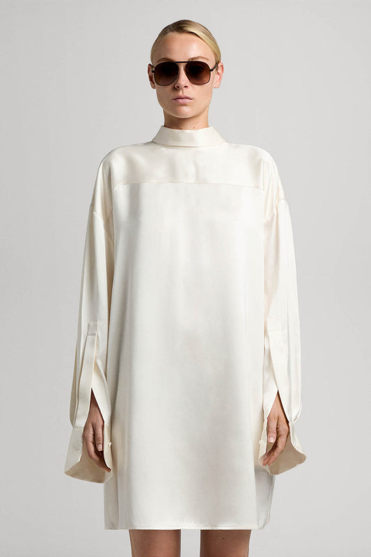 Francesca reverse short dress in double satin