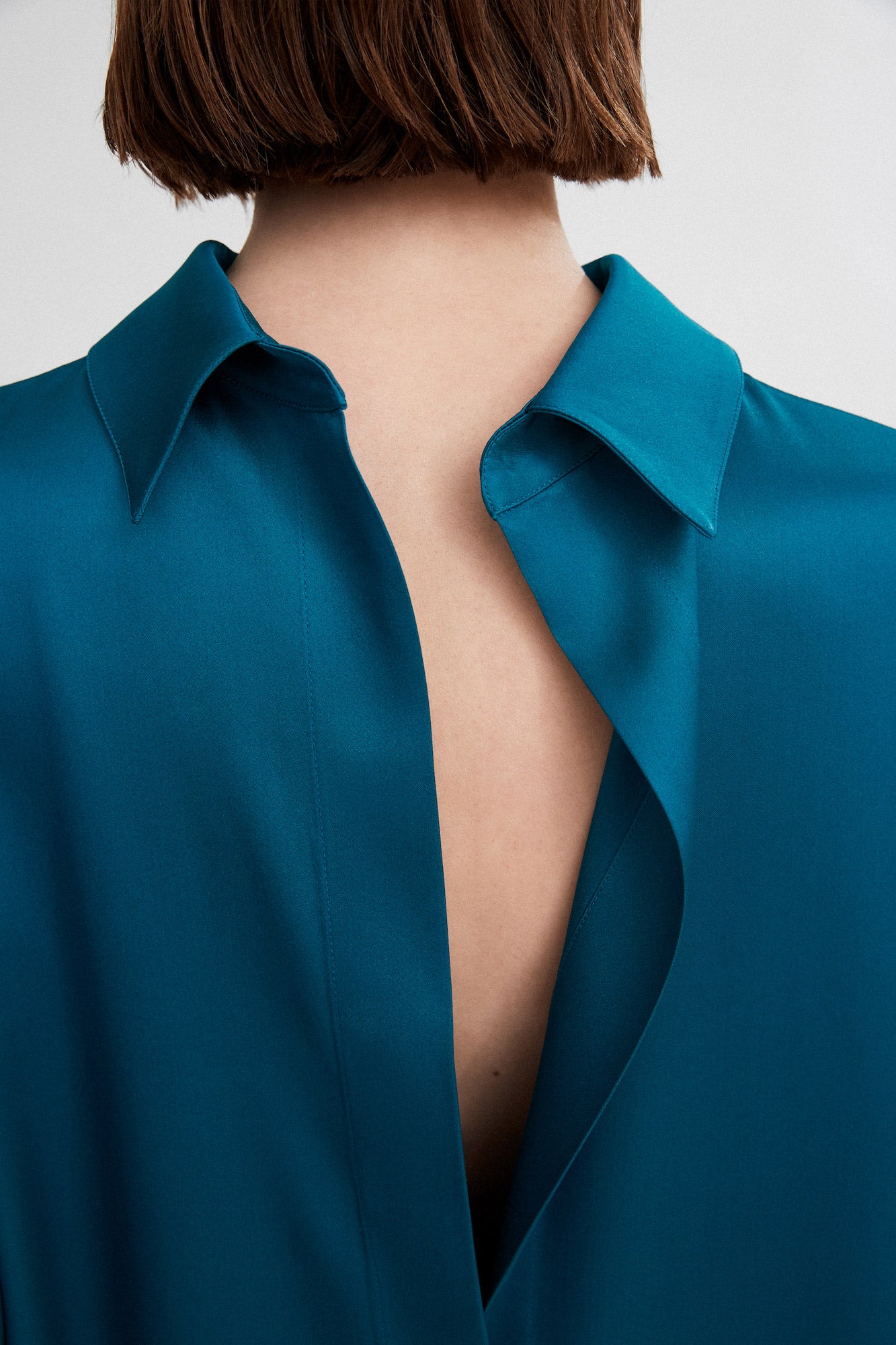 Francesca Reverse short dress in double satin