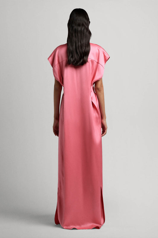 Francesca sleeveless long dress in double satin