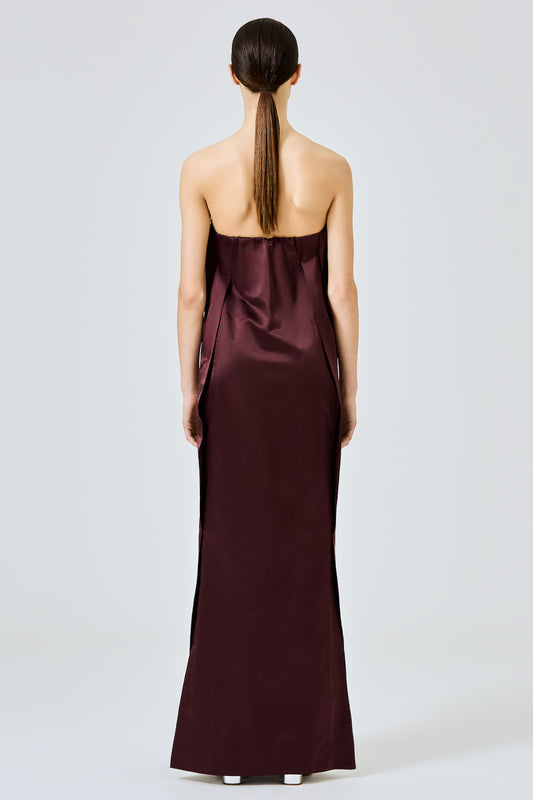 Gilda long dress in silk duchesse
