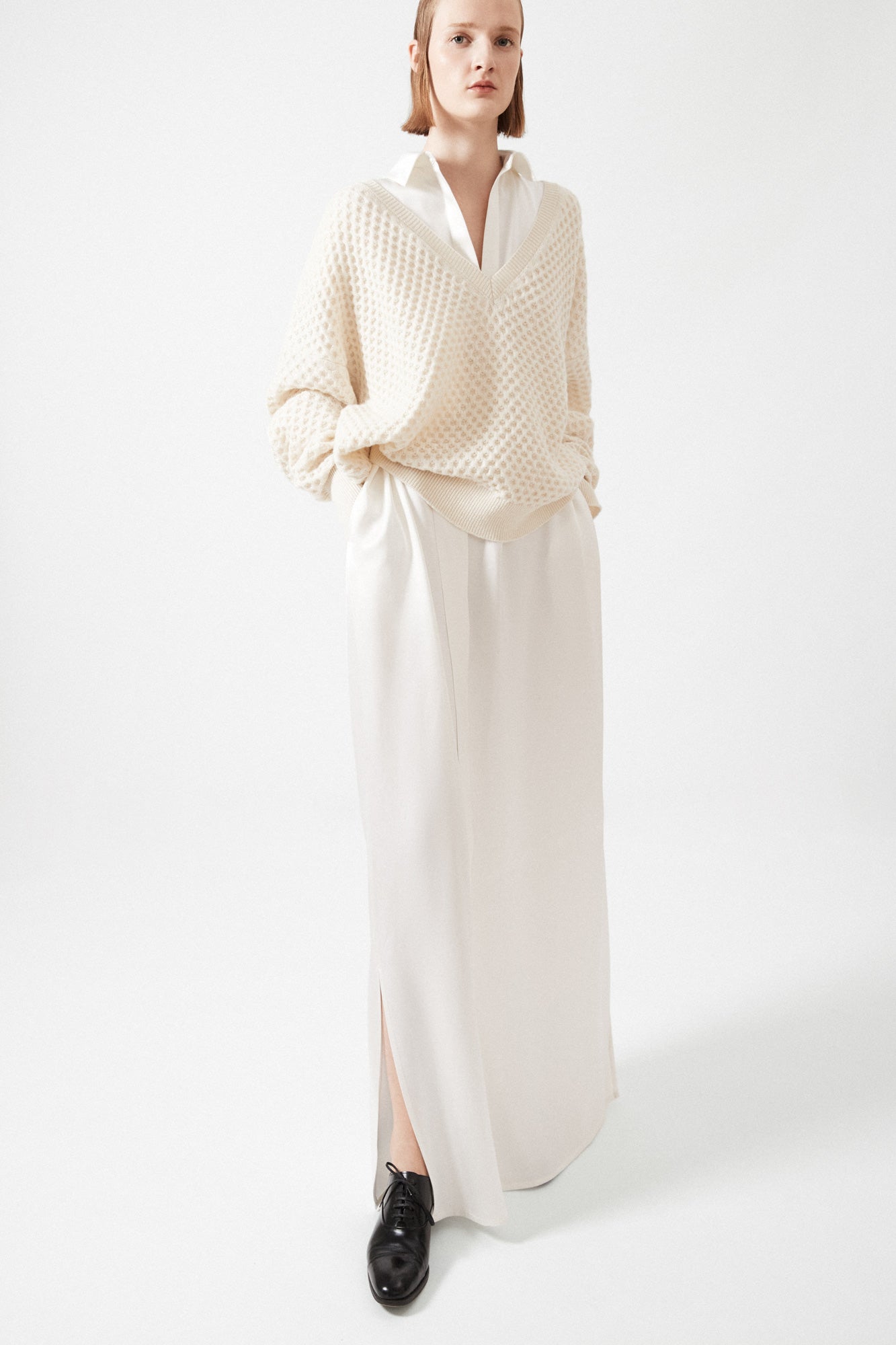 Honeycomb V-neck sweater