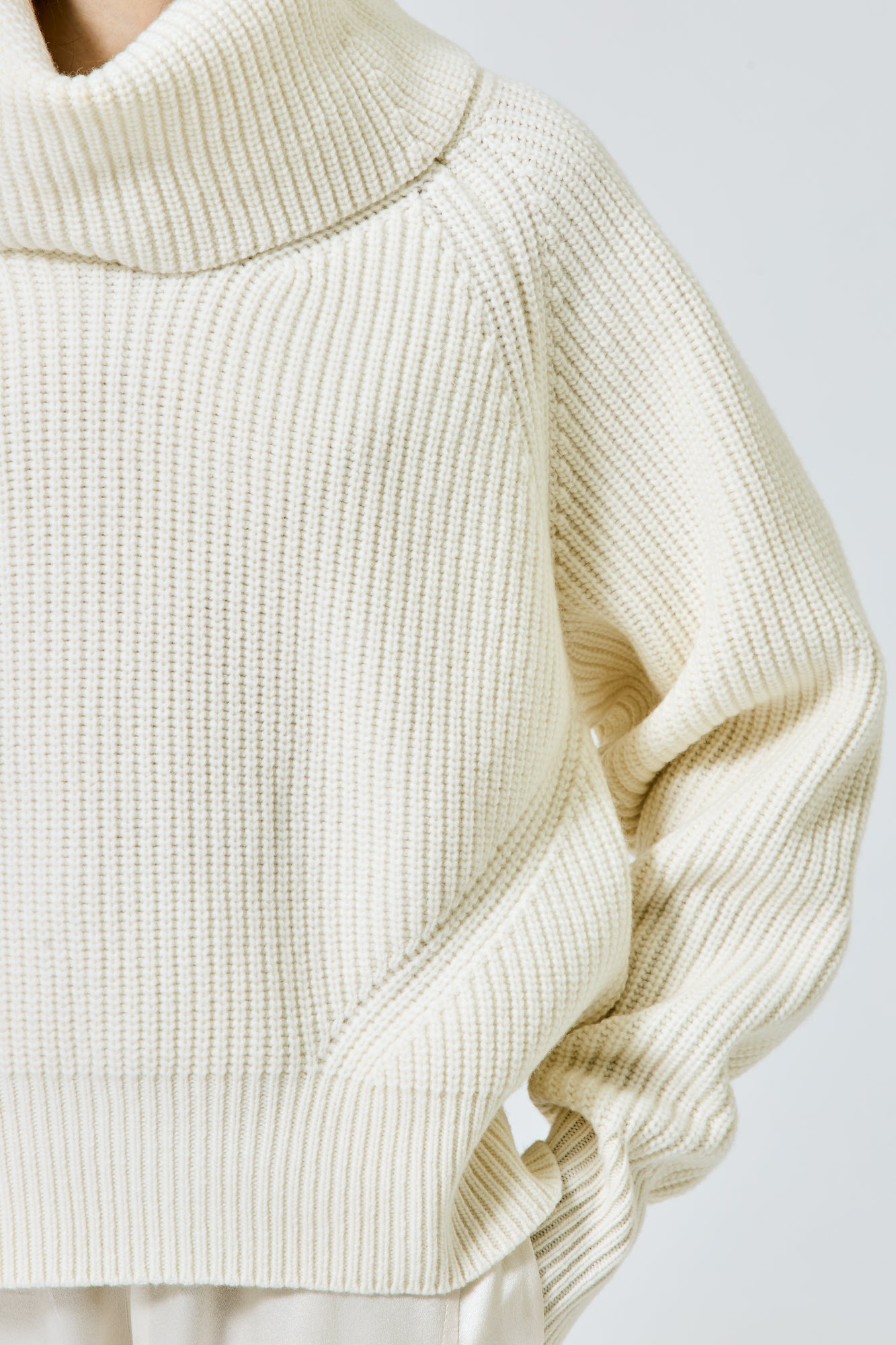 High neck cashmere blend sweater