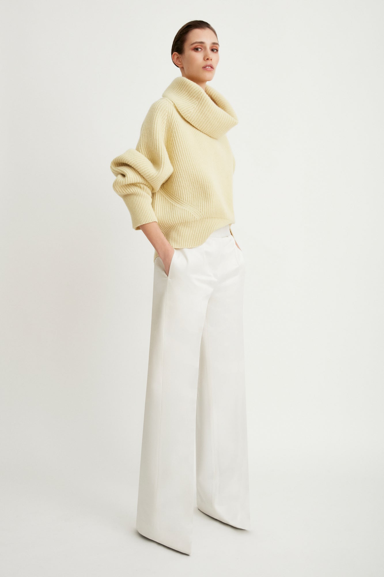 High neck cashmere blend sweater