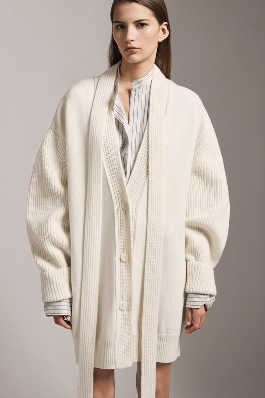 Cashmere cardigan jacket with removable belt/scarf