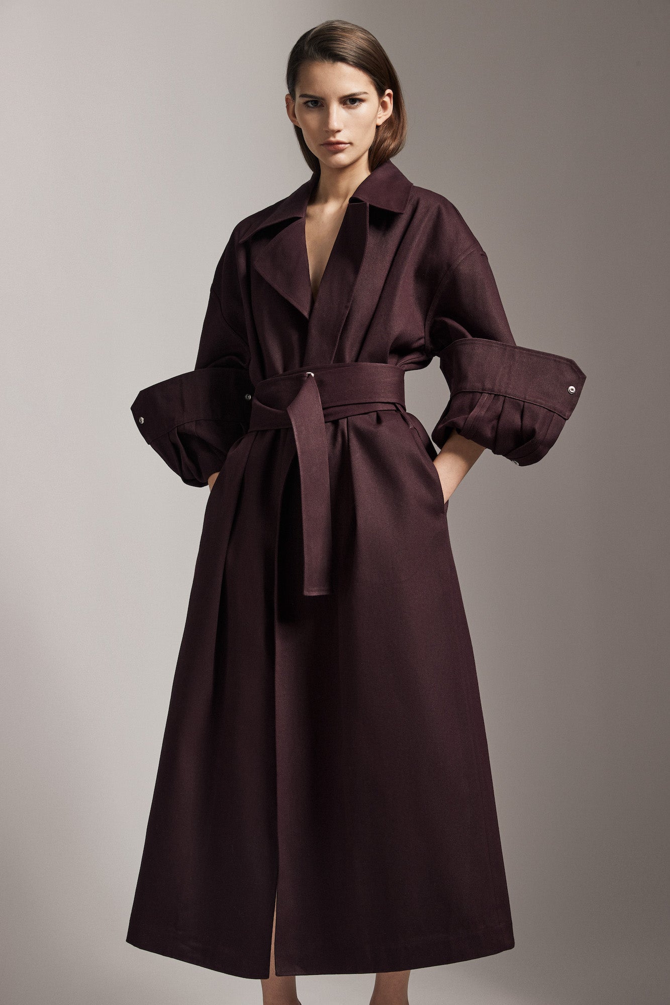 Valentina trench coat in waxed cotton gabardine