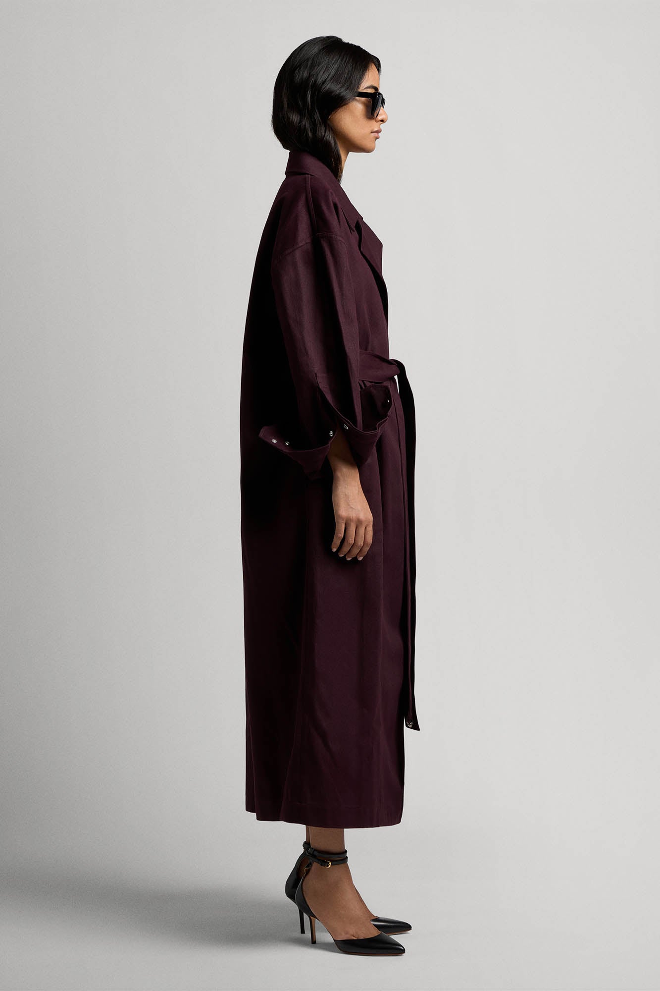 Valentina trench coat in waxed cotton gabardine