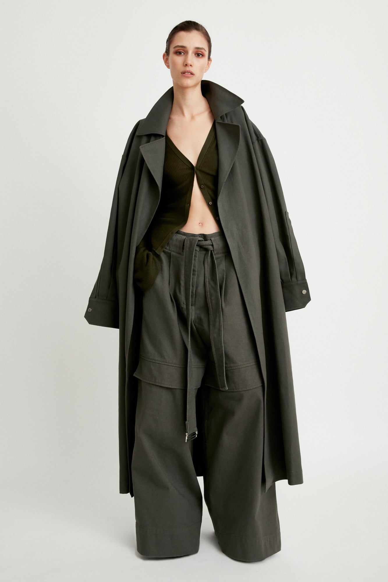 Trench Valentina in gabardina di cotone cerata