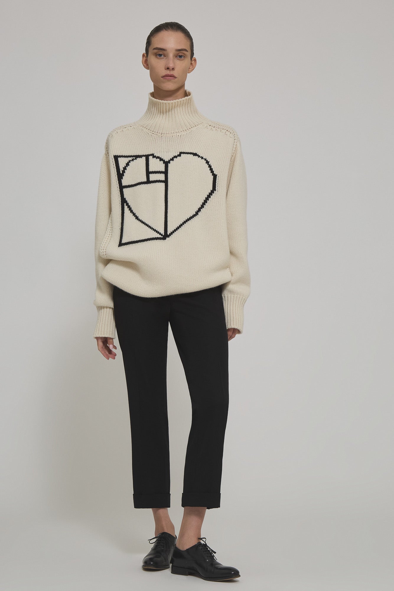 Giovanna high neck cashmere sweater dress with logo