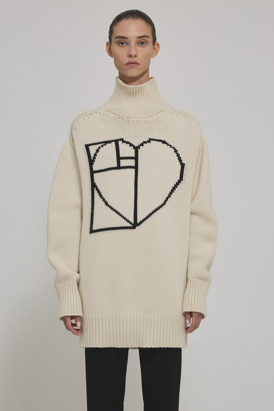 Giovanna high neck cashmere sweater dress with logo