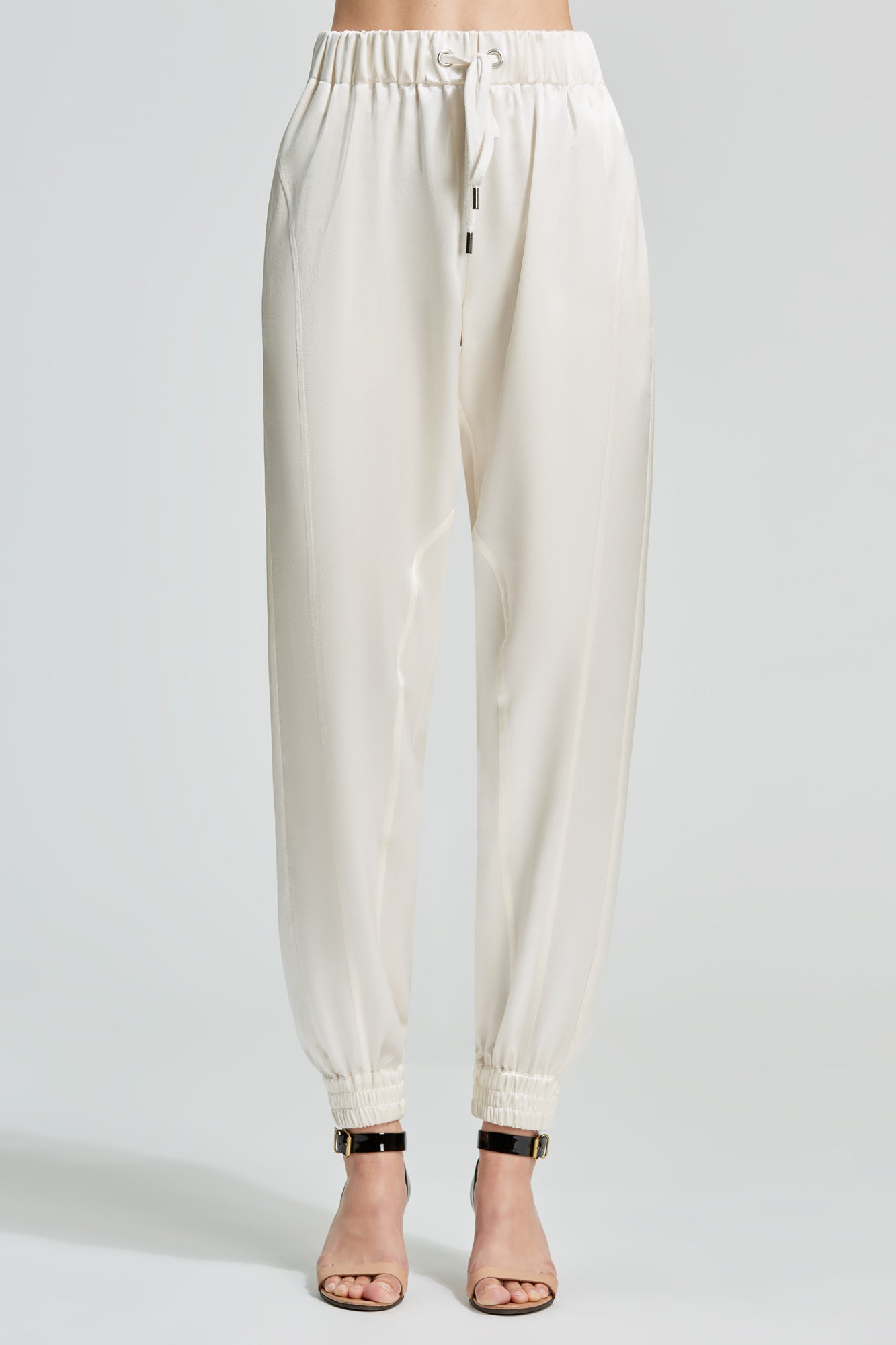 Pantaloni jogger in raso doppio Valentina