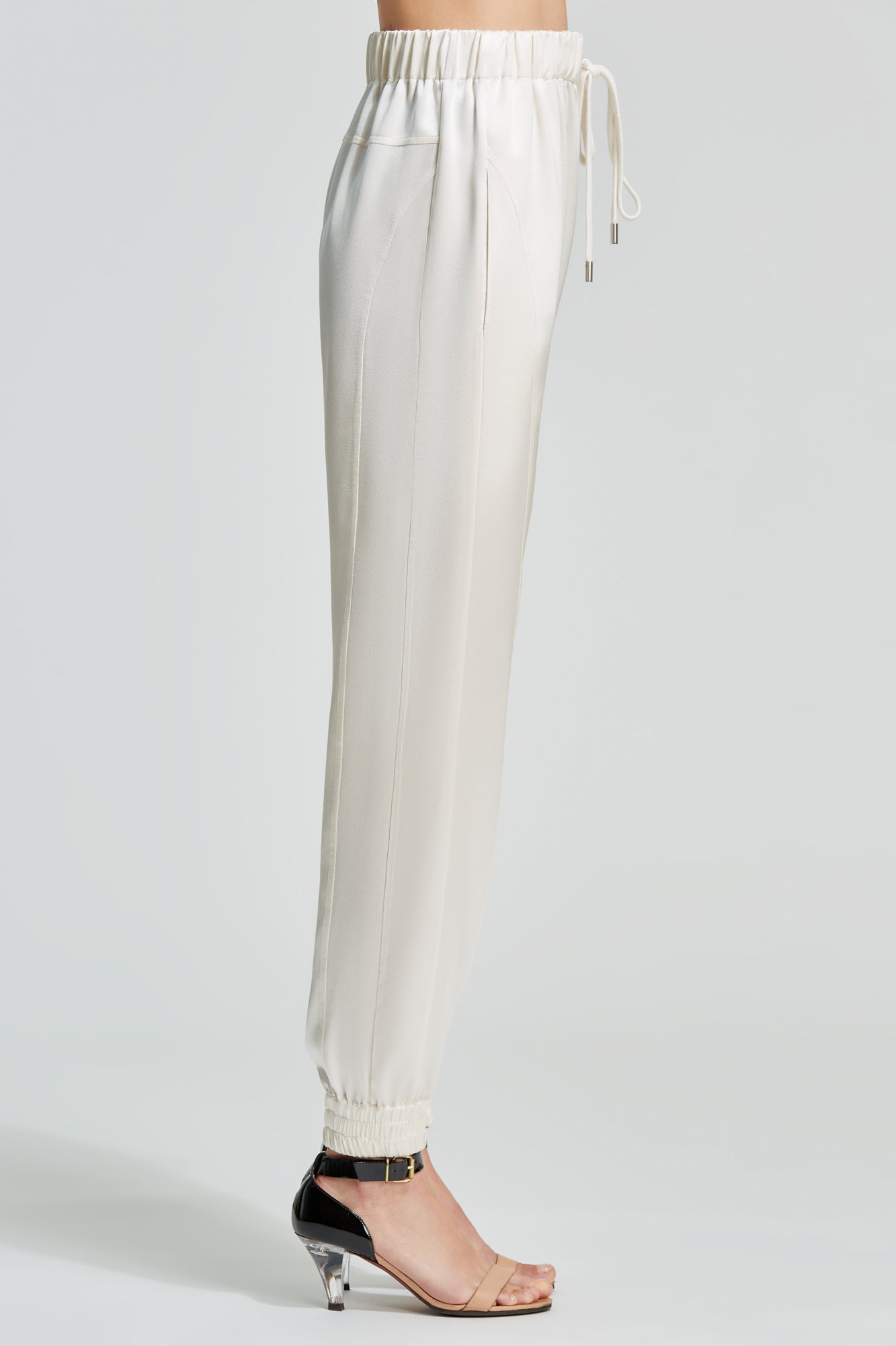 Pantaloni jogger in raso doppio Valentina