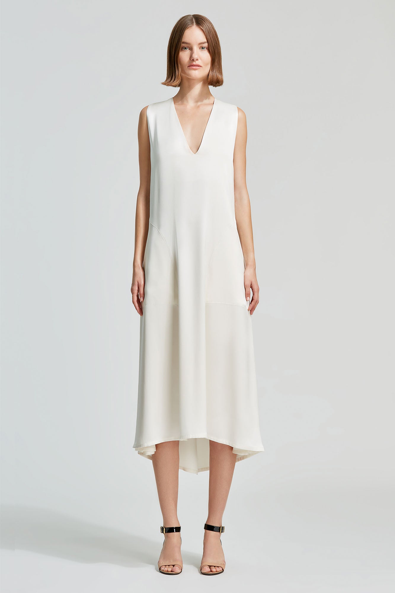 Serena abito midi in double satin