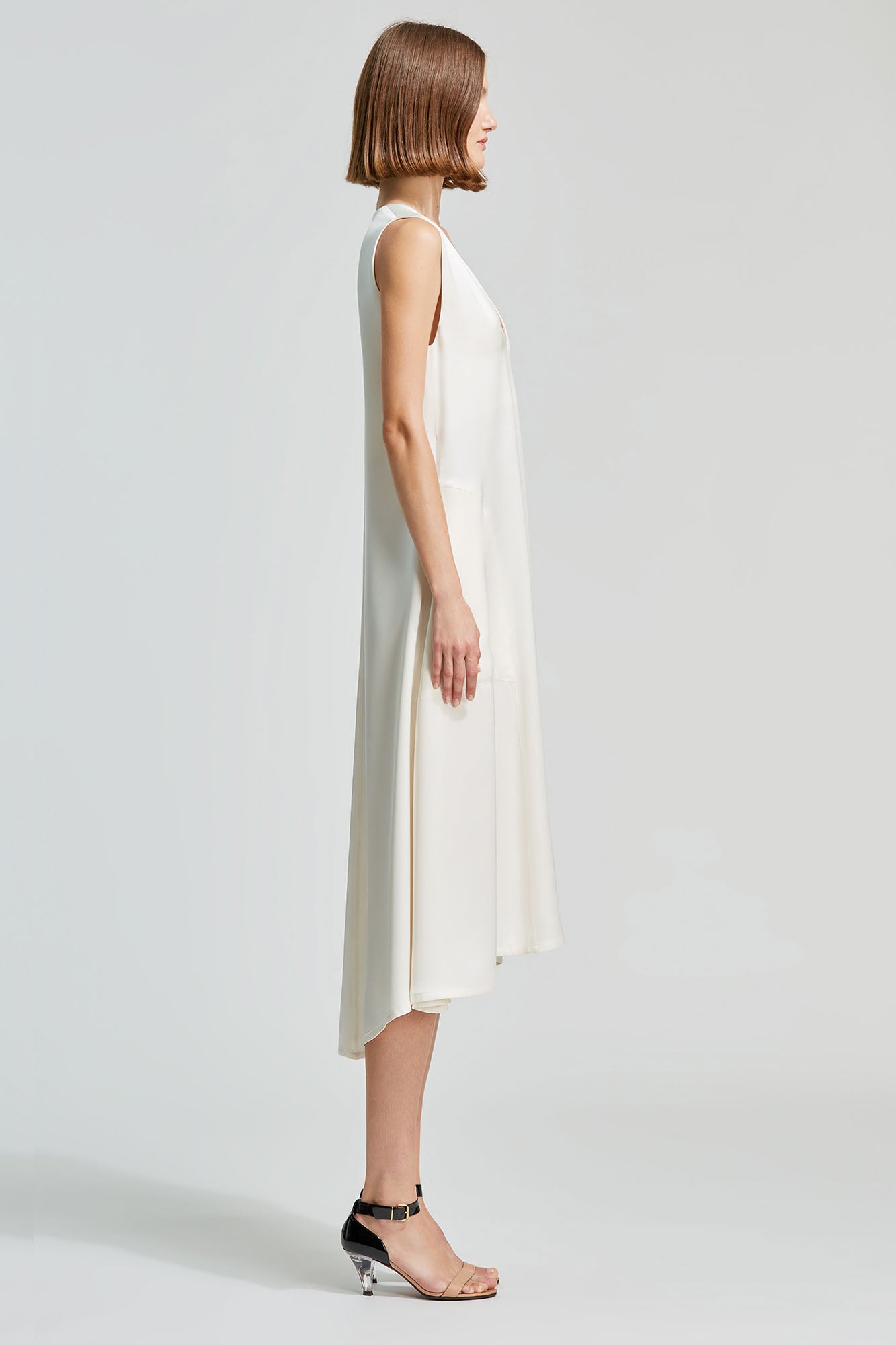 Serena abito midi in double satin
