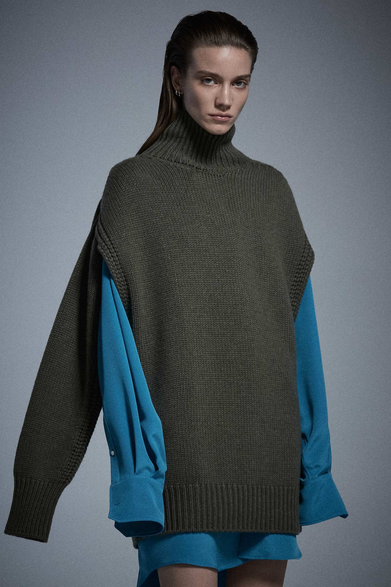 Giovanna high neck cashmere knit sweater dress