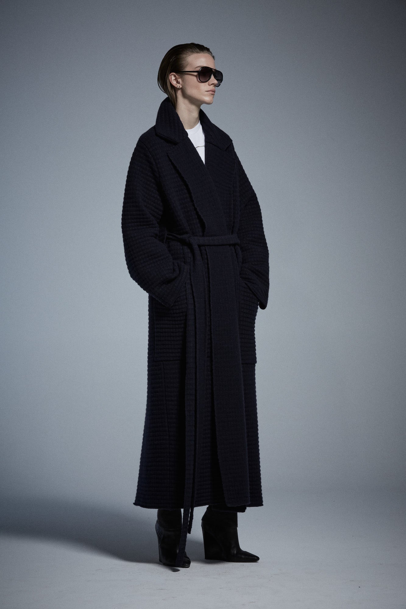 CAROLINE cashmere blend long coat