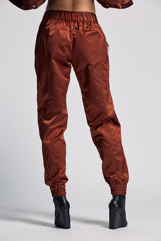 VALENTINA silk duchesse joggers