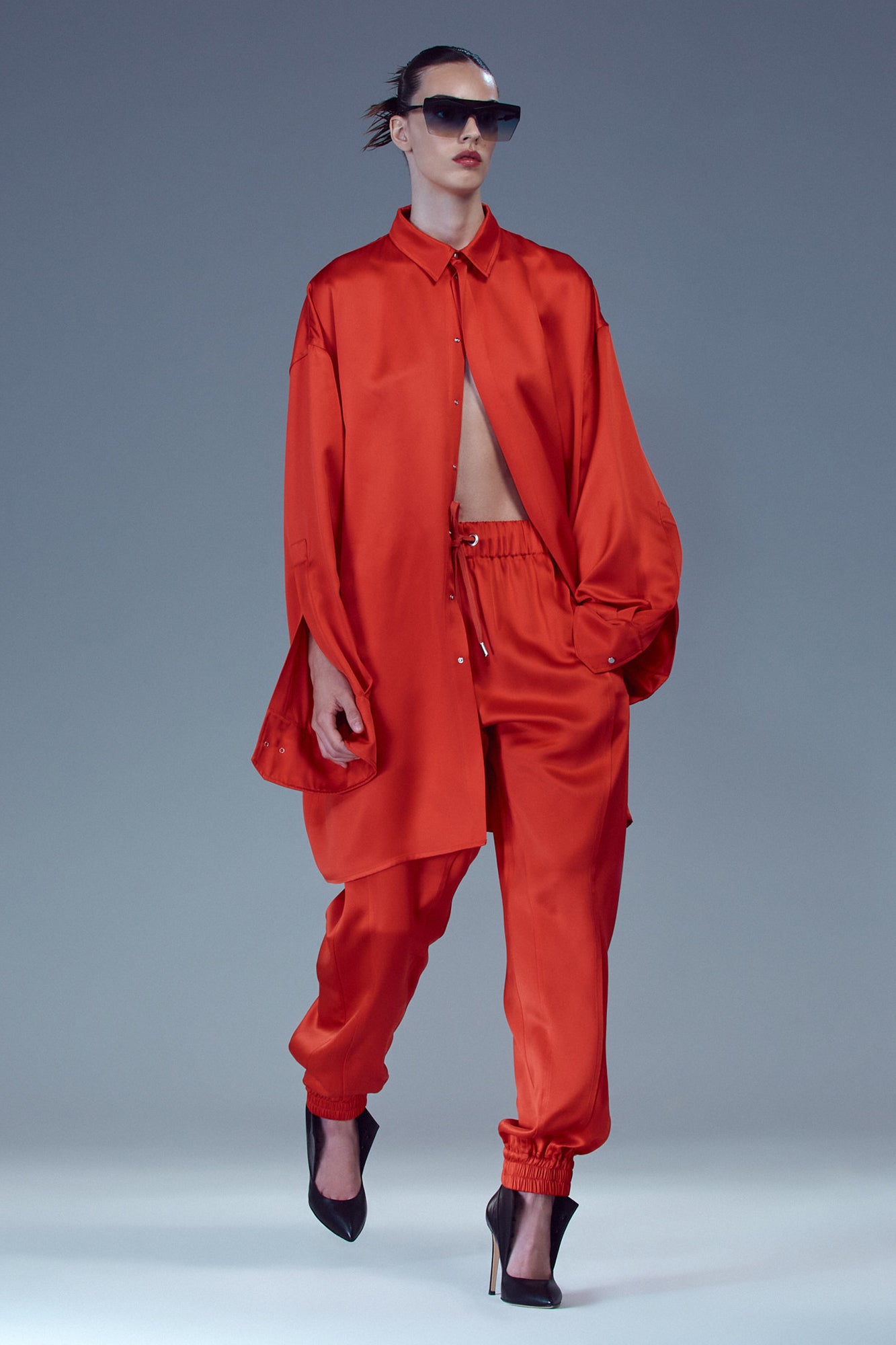 Valentina double satin joggers