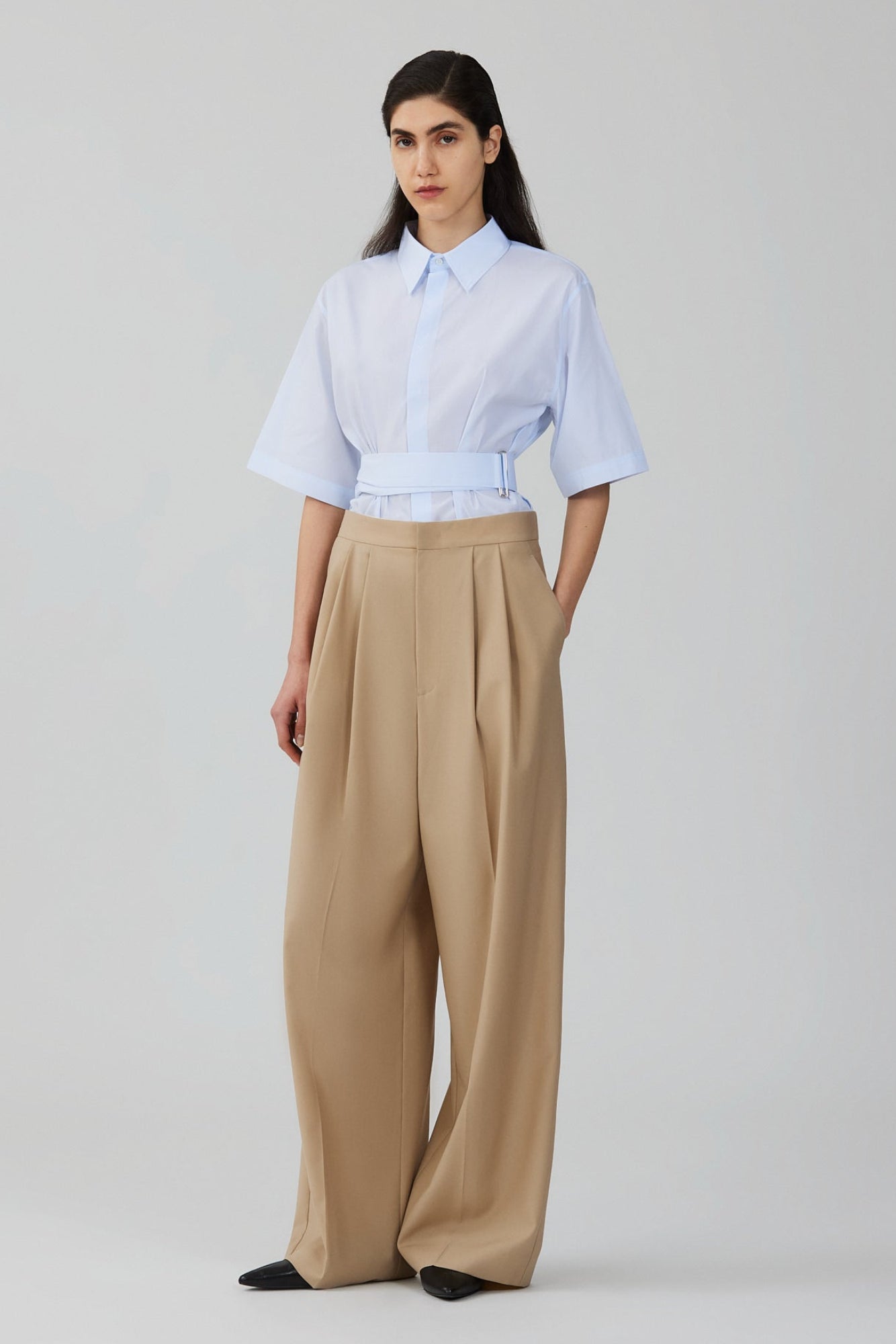 Lauren wool double pleat trousers
