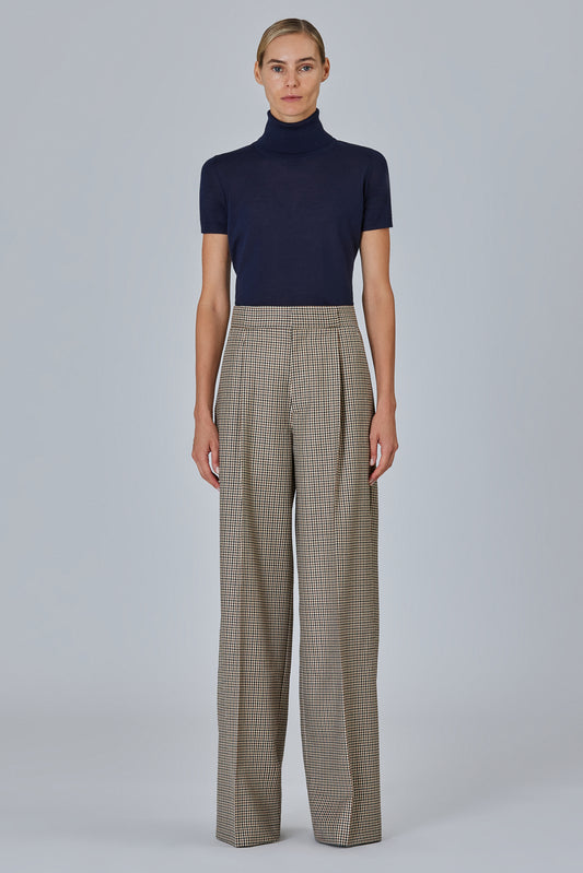 High Neck Short Sleeve Plain Stitch