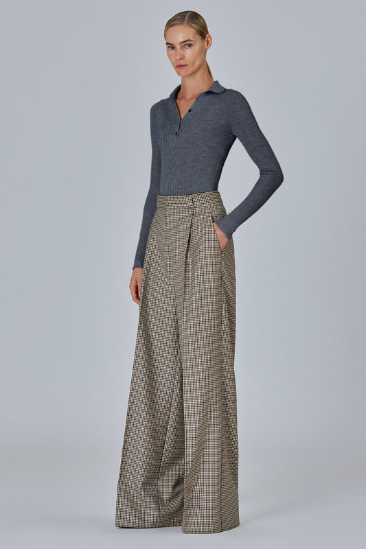 Ribbed Polo Sweater