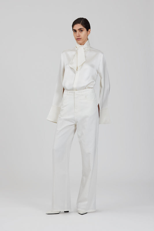 Pantaloni Bogart in lana con una pince