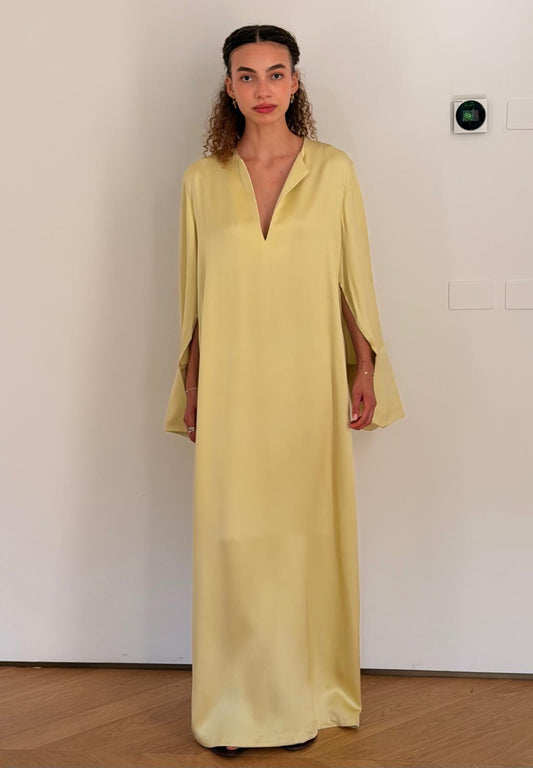 Kaftano long dress in double satin