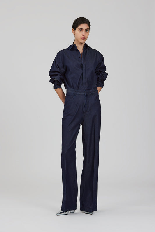 Pantaloni Bogart in lana con una pince