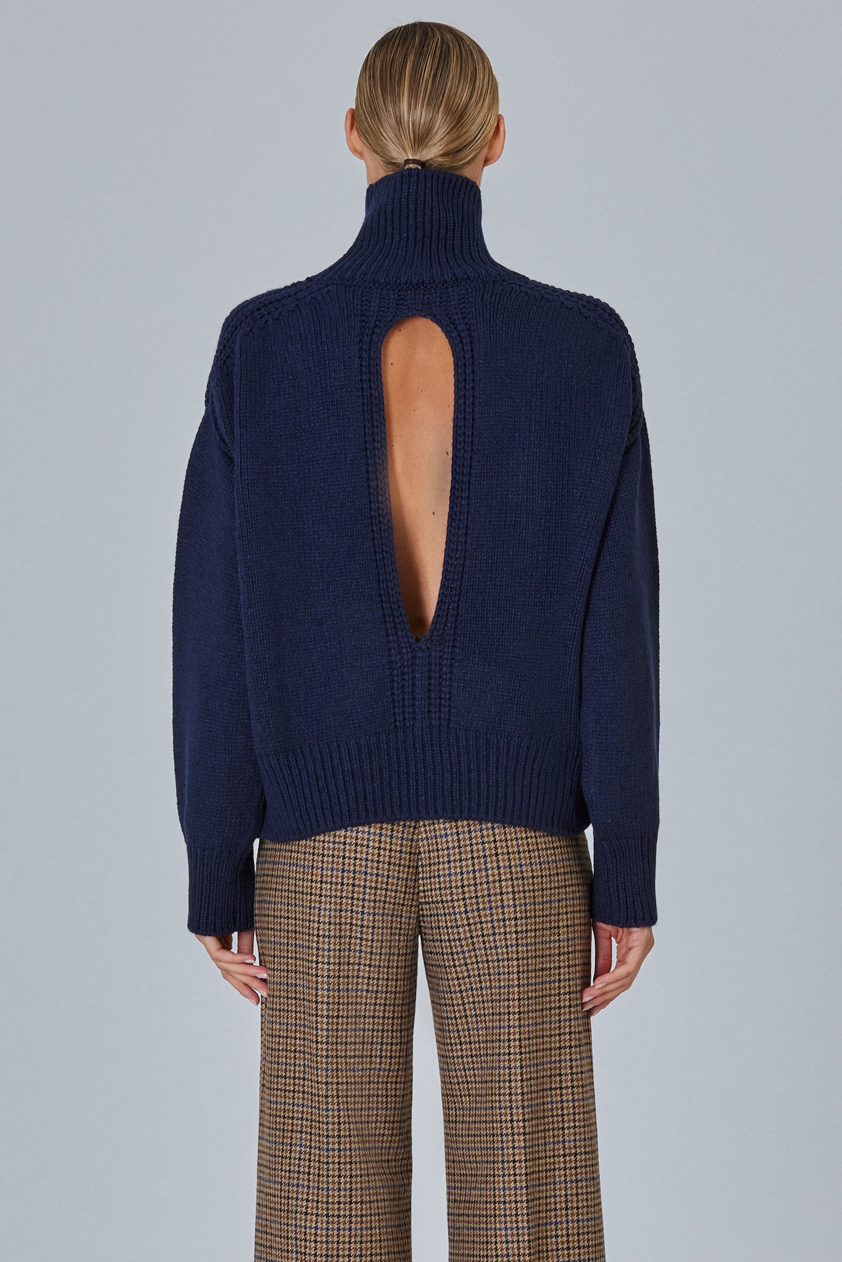 Raglan High Neck Sweater With Back Slit