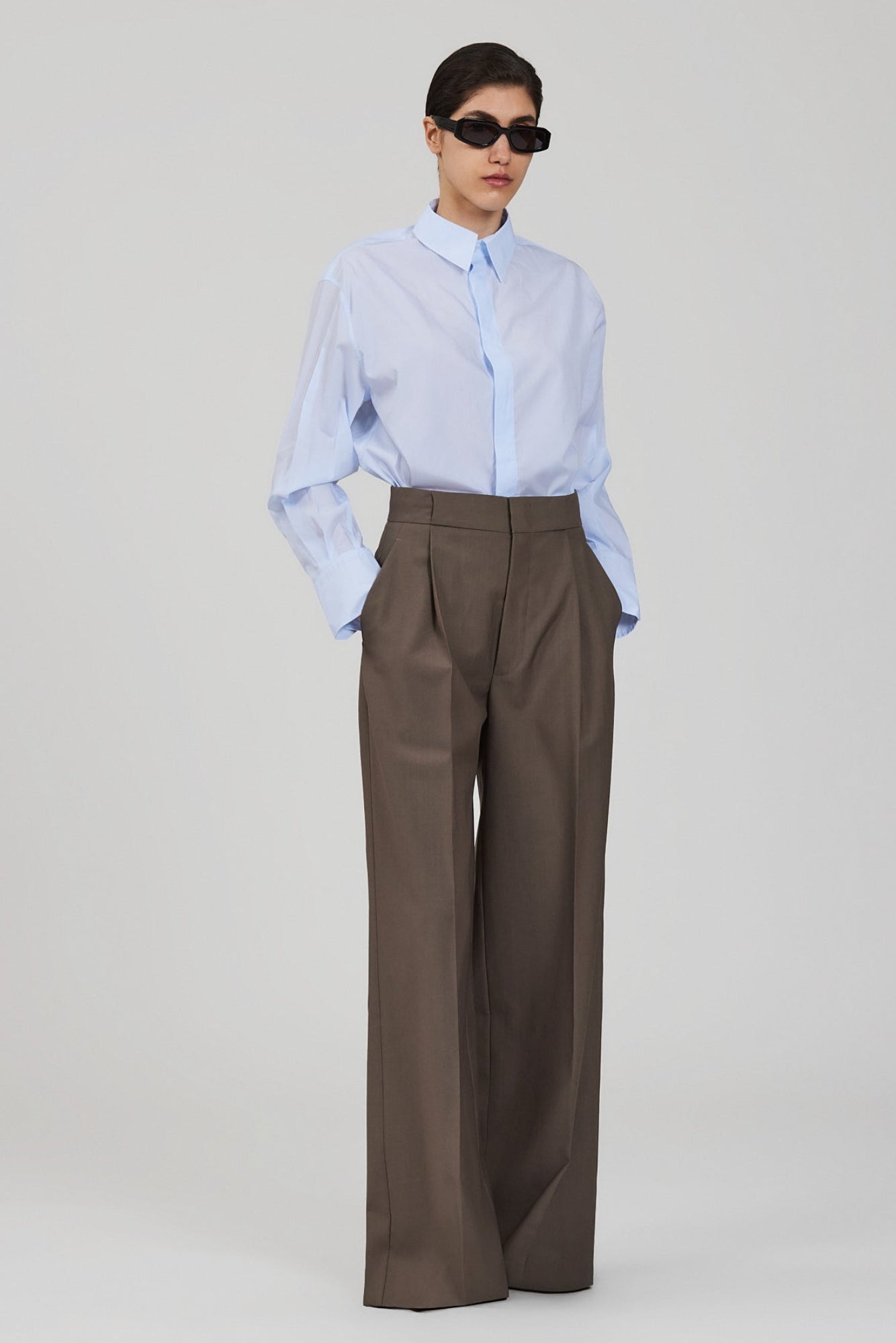 Bogart wool single pleat trousers