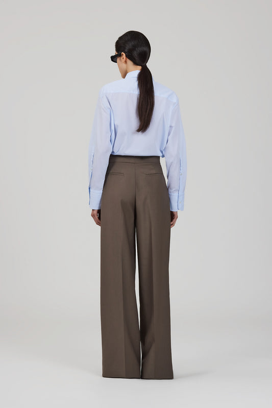 Pantaloni Bogart in lana con una pince