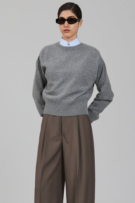 Maglione leggero in cashmere Lea con scollo rotondo