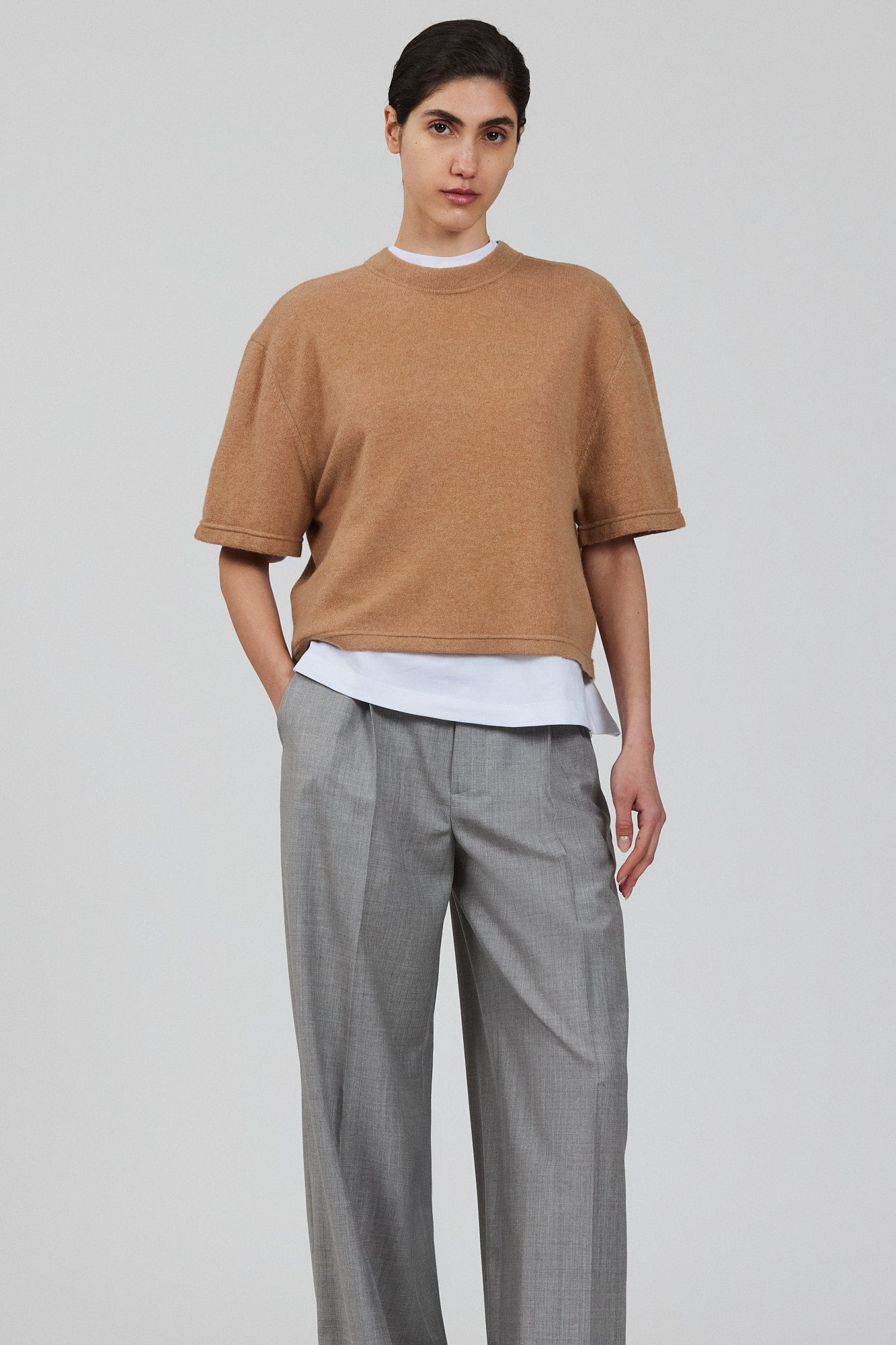 Cashmere cropped t-shirt