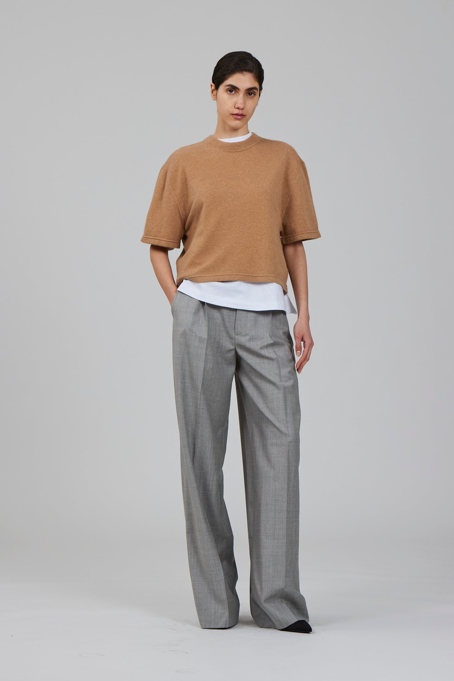 Cashmere cropped t-shirt